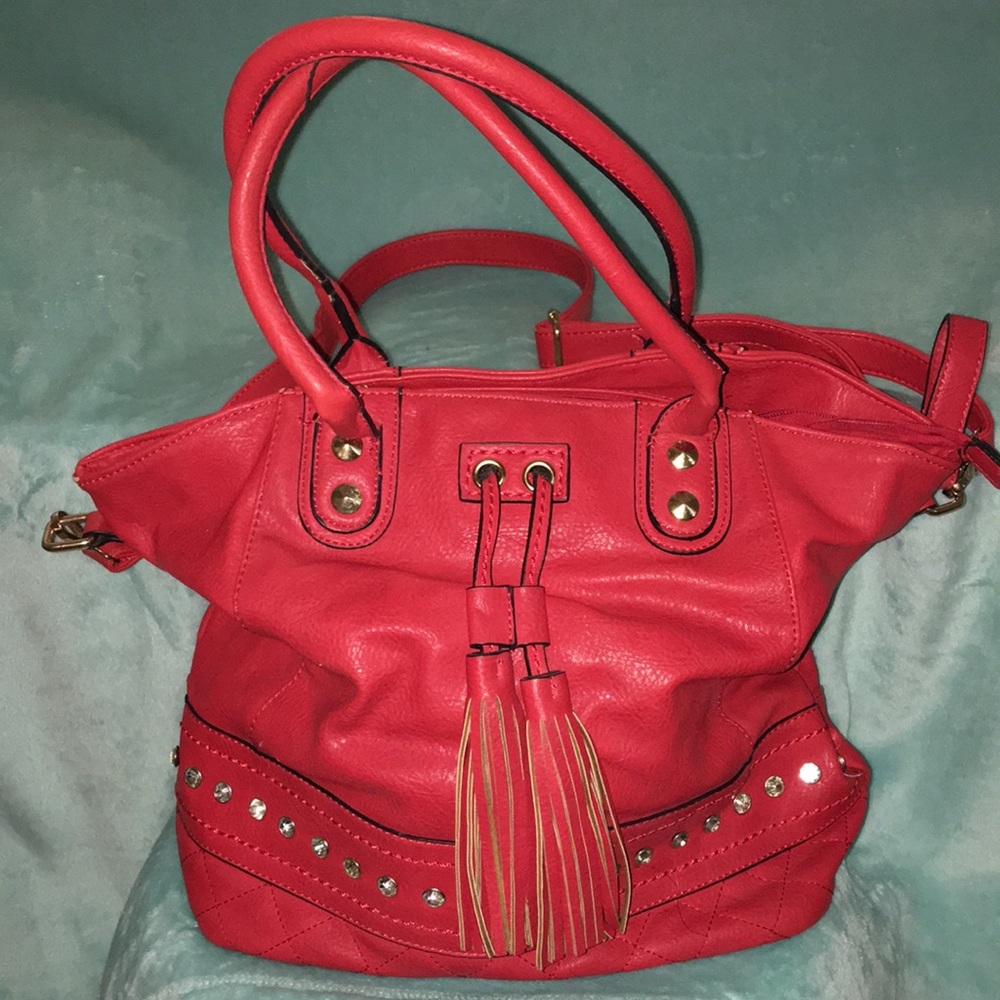 Rhinestone and tassel bag